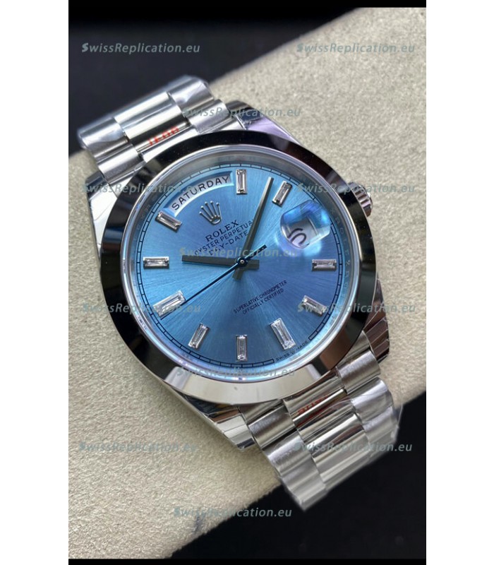 Rolex Day Date Presidential 228206 904L Steel 40MM - ICE BLUE Dial 1:1 Mirror Quality Watch