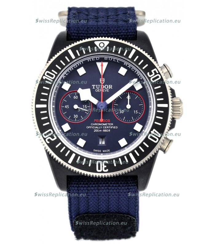 Tudor Pelagos FXD Chronograph Titanium Casing 1:1 Mirror Replica Blue Dial in Nato Strap