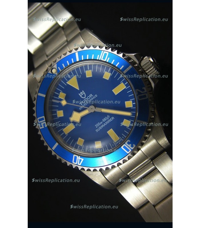 Tudor Oyster Prince Vintage 200M Blue Dial Squre Markers Swiss 1:1 Mirror Replica Watch 
