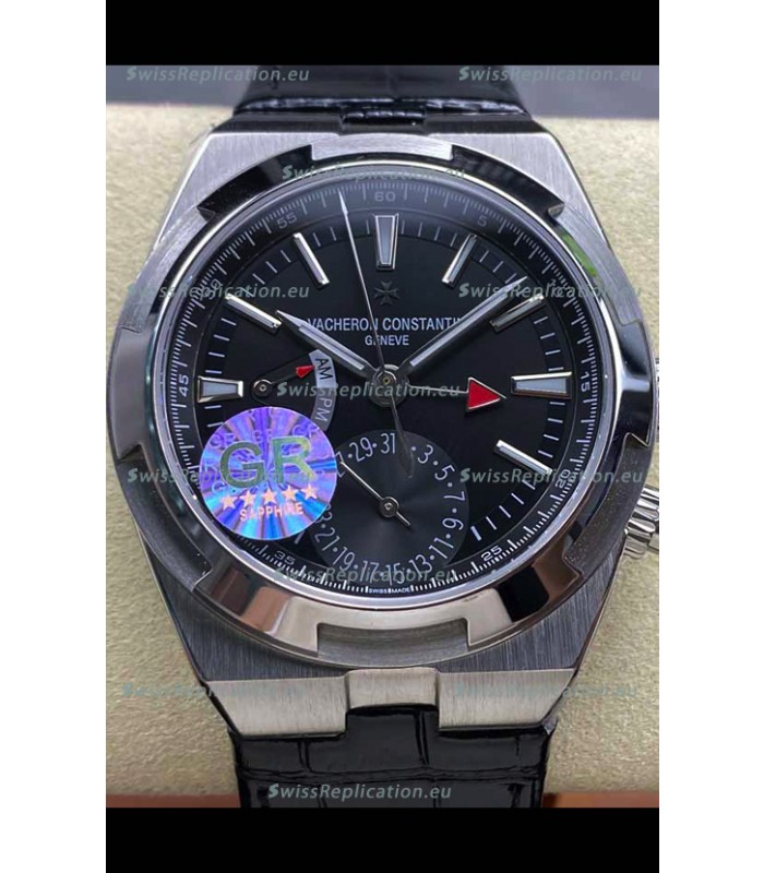 Vacheron Constantin Overseas Dual Time Stainless Steel 1:1 Mirror Swiss Replica Black Dial