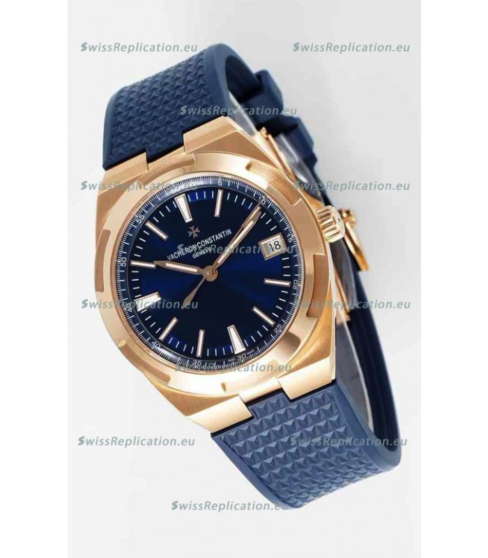 Vacheron Constantin Super Clone Overseas Edition Rose Gold Casing Rubber Strap