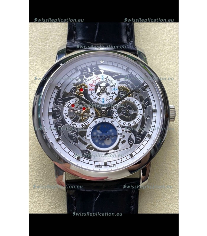 Vacheron Constantin Patrimony Traditionelle Skeleton Perpetual Calendar Swiss Replica Watch 