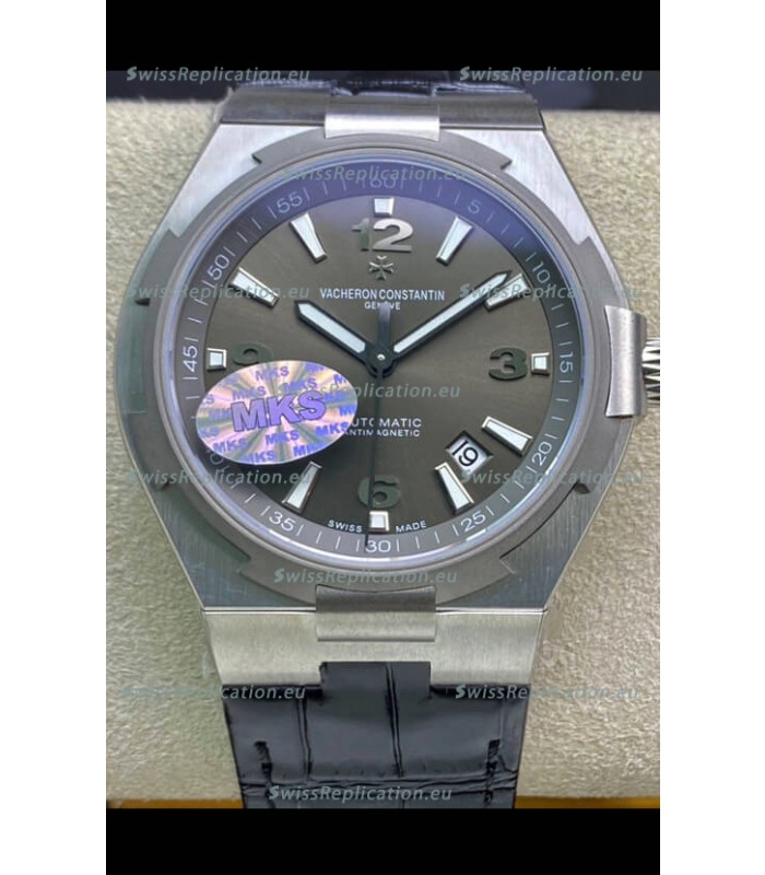 Vacheron Constantin Overseas 1:1 Mirror Swiss Replica Watch in Grey Dial - Leather Strap