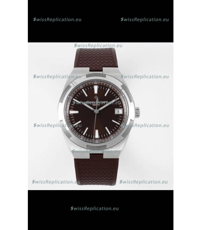 Vacheron Constantin Overseas 1:1 Mirror Swiss Replica Watch in Brown Dial - Rubber Strap