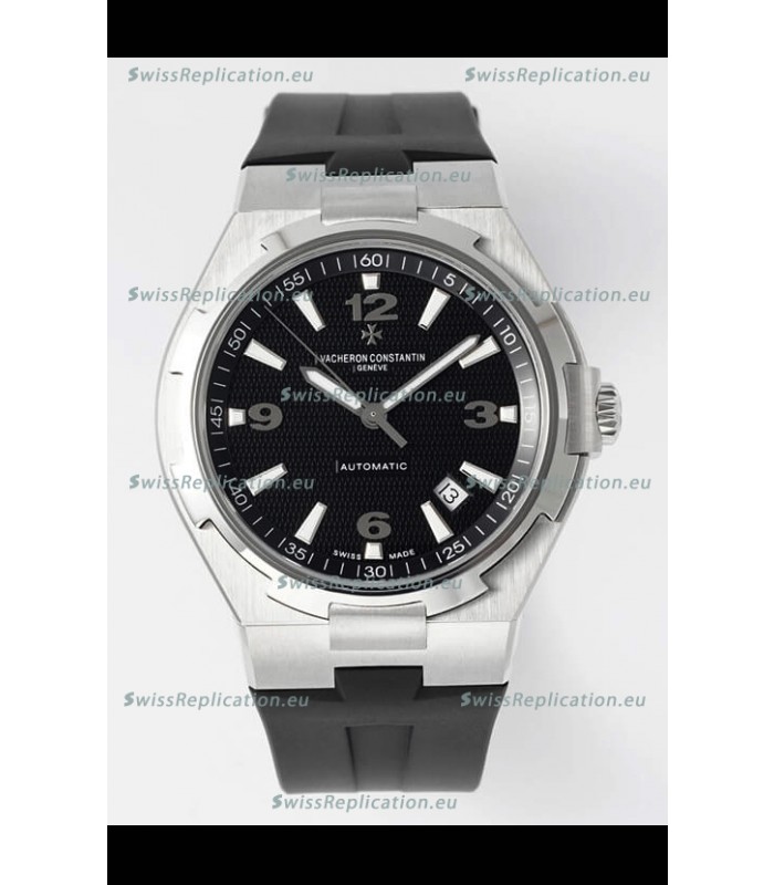 Vacheron Constantin Overseas 1:1 Mirror Swiss Replica Watch in Black Dial - Rubber Strap