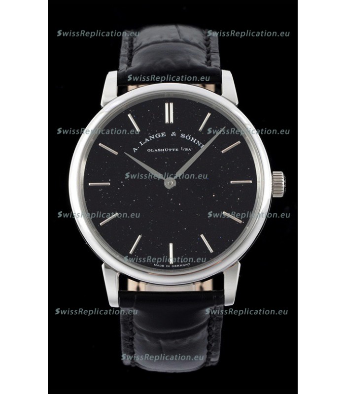 A.Lange & Sohne Saxonia Thin Swiss Replica Watch Steel Case Black Dial