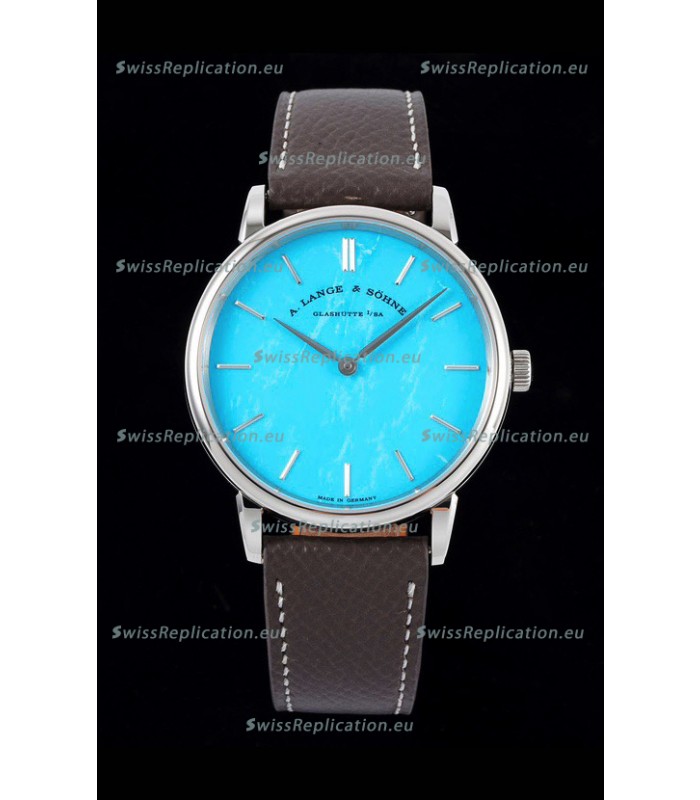 A.Lange & Sohne Saxonia Thin Swiss Replica Watch Steel Case Tiffany Blue Dial