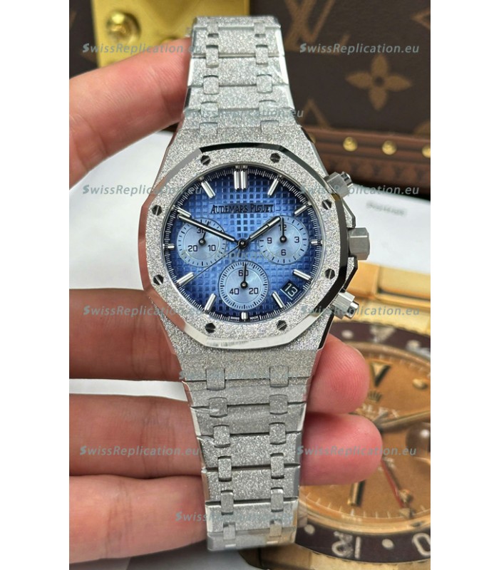 Audemars Piguet Super Clone oyal Oak Chronograph 26240BC Frosted Blue Dial Watch 