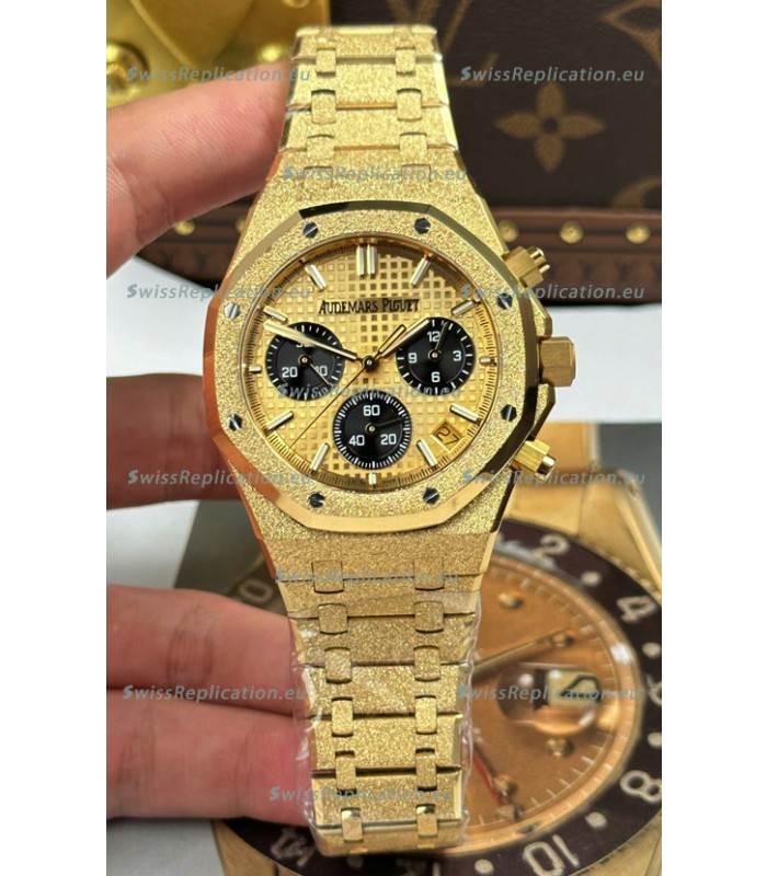 Audemars Piguet Royal Oak Chronograph 26240BA Frosted Yellow Gold Super Clone Watch 