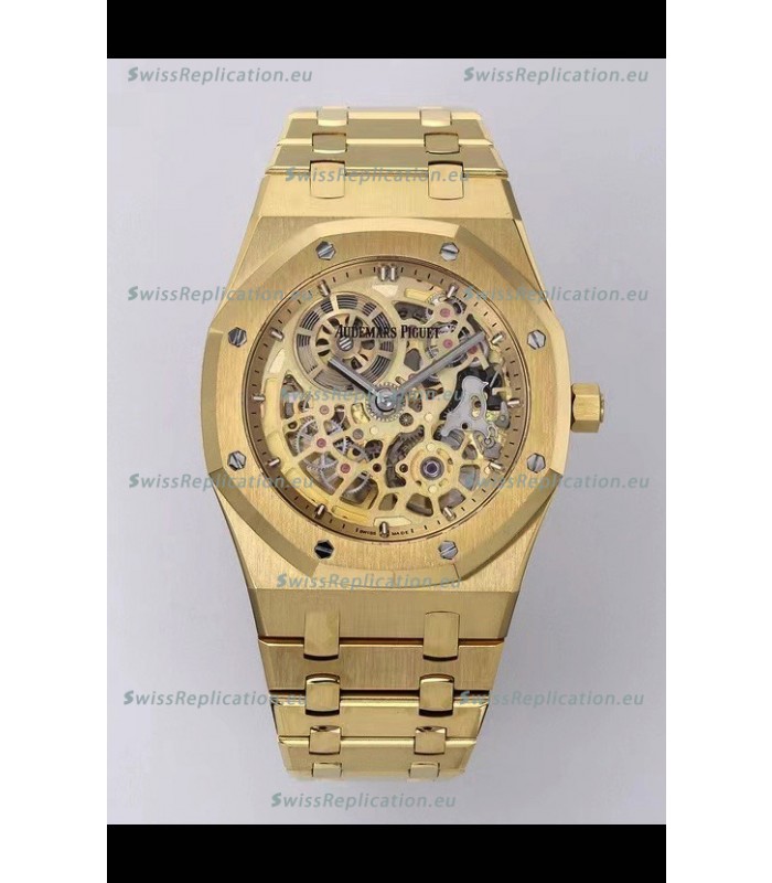 Audemars Piguet Super Clone Royal Oak Jumbo Extra-Thin Yellow Gold Casing Watch 