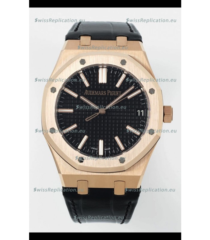 Audemars Piguet Royal Oak 15510OR 41MM Rose Gold Black Dial Super Clone Replica Watch