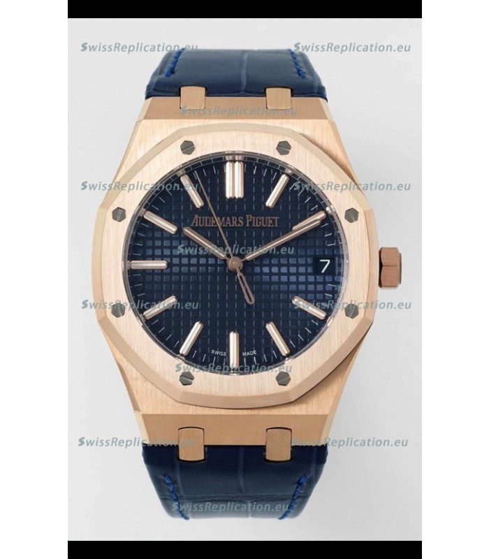 Audemars Piguet Royal Oak 15510OR 41MM Rose Gold Blue Dial Super Clone Replica Watch