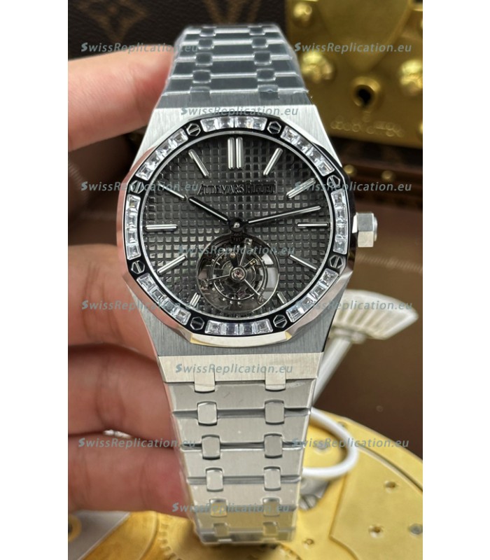 Audemars Piguet Super Clone Royal Oak Flying Tourbillon 41mm Grey Dial Watch 
