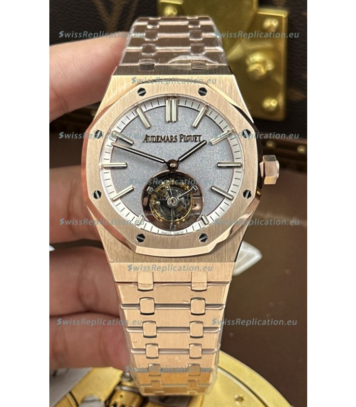 Audemars Piguet Royal Oak 26730OR Flying Tourbillon 41mm in 904L Rose Gold with Grey Dial