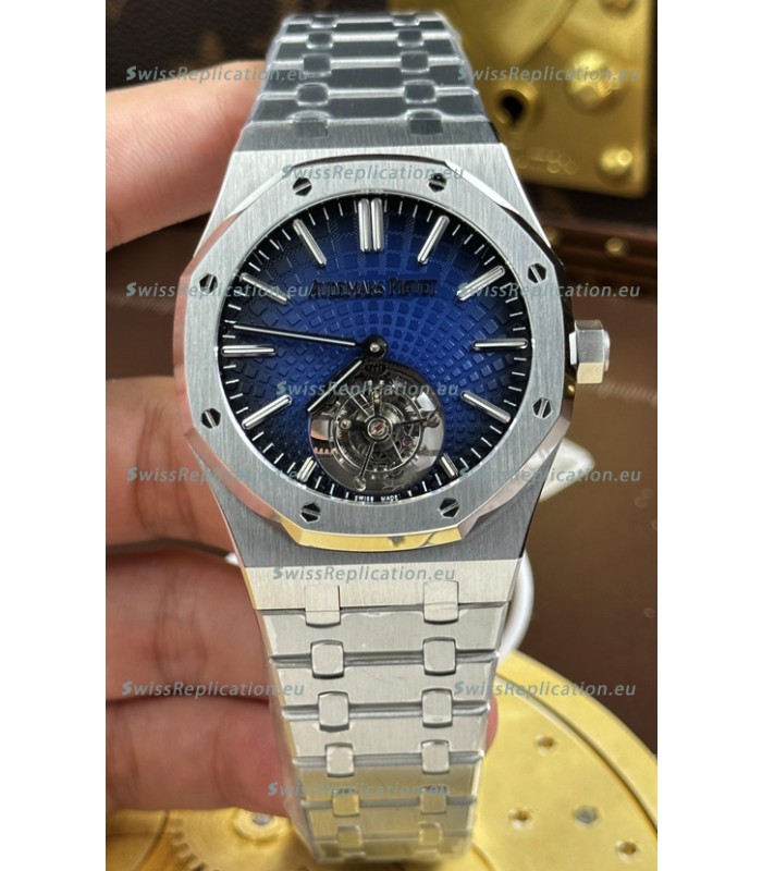 Audemars Piguet Super Clone Royal Oak Flying Tourbillon 41mm Blue Dial Watch 