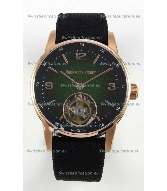 Audemars Piguet CODE 11.59 29396 Rose Gold Green Aventurine Enamel Super Clone Watch 