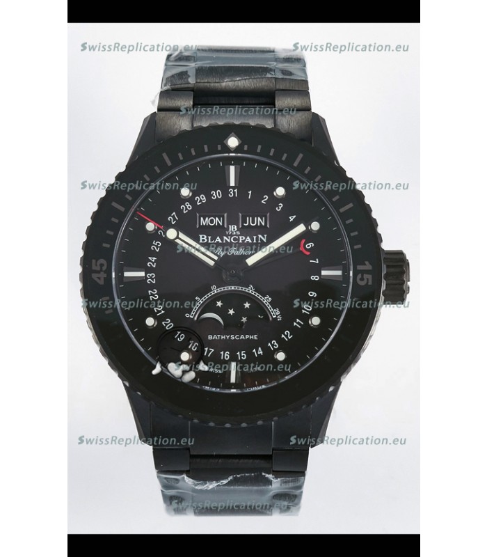 Blancpain Bathyscaphe Ceramic Casing Superclone Watch in Black Dial 