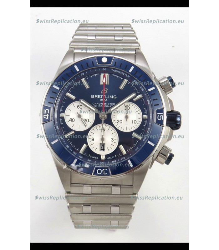 Breitling Chronomat Super Clone B01 42 Edition Swiss 904L Steel Watch Blue Dial 