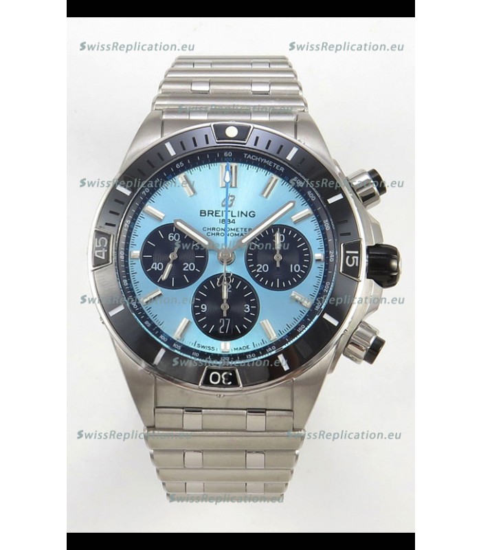 Breitling Chronomat Super Clone B01 42 Edition Swiss 904L Steel Watch Ice Blue Dial 