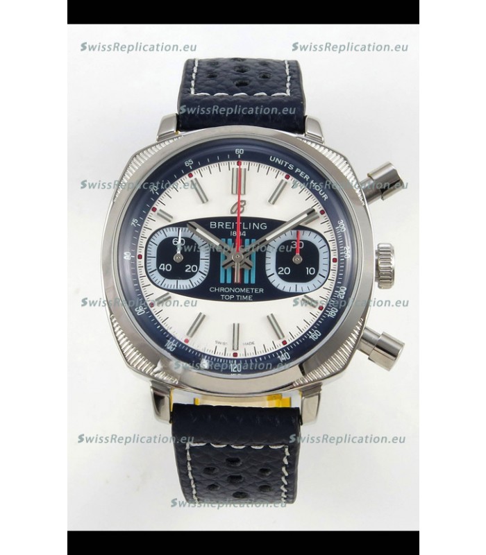 Breitling Top Time Super Clone Chronograph Blue Leather Strap Watch 