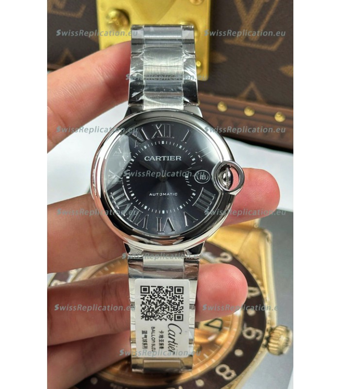 Ballon De Cartier Grey Dial 1:1 Mirror Swiss Replica Watch in 904L Steel Casing - 42MM