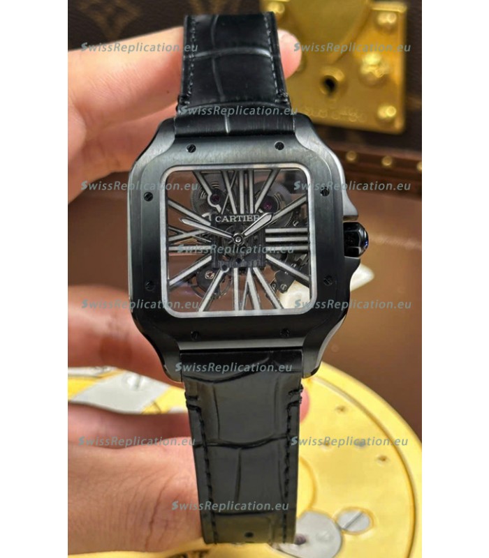 Santos De Cartier Super Clone Watch in Skeleton Dial PVD MLF Coating Watch 