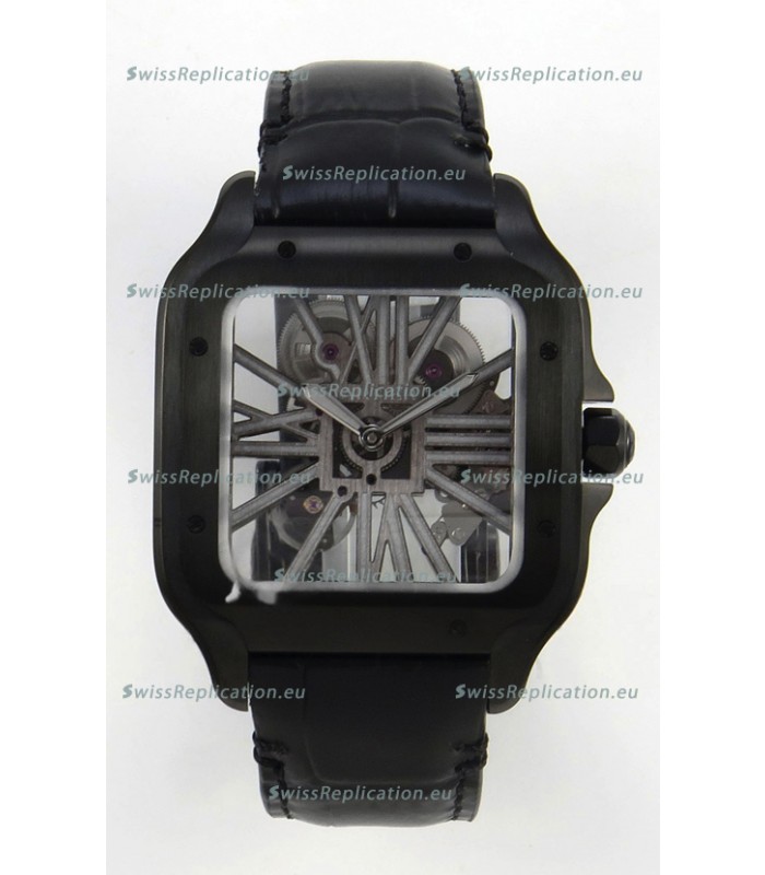 Santos De Cartier Super Clone Watch in Skeleton Dial PVD MLF Coating Watch 