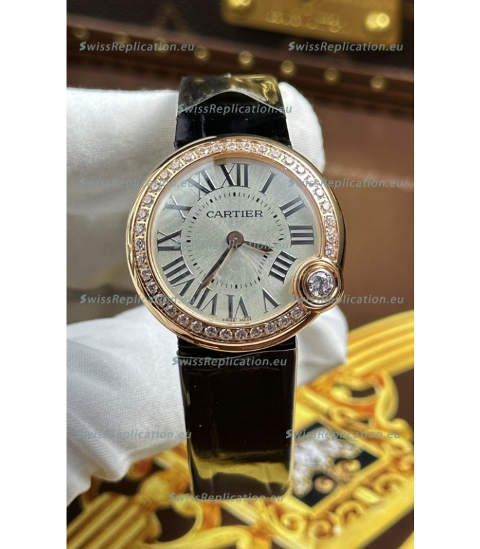 Ballon Blanc De Cartier Swiss Quartz Replica Watch in Rose Gold Casing
