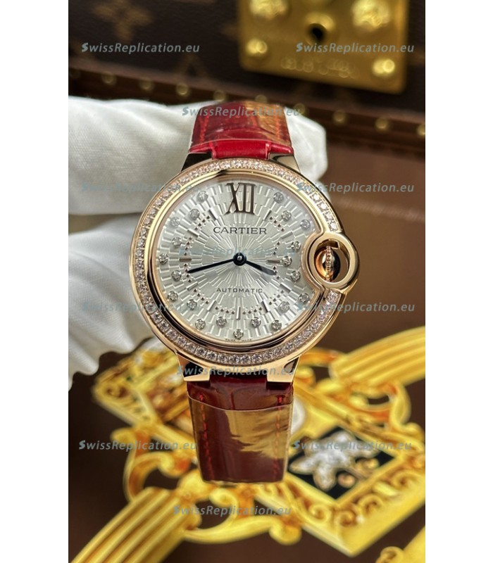 Ballon De Cartier Swiss Quartz 1:1 Mirror Quality 33MM in Rose Gold 