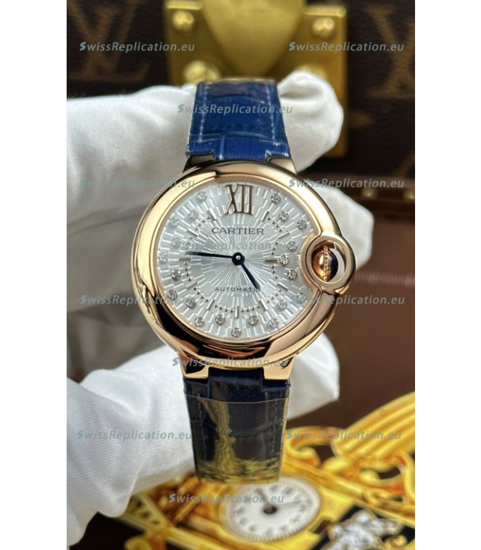 Ballon De Cartier Swiss Quartz 1:1 Mirror Quality 33MM in Rose Gold 