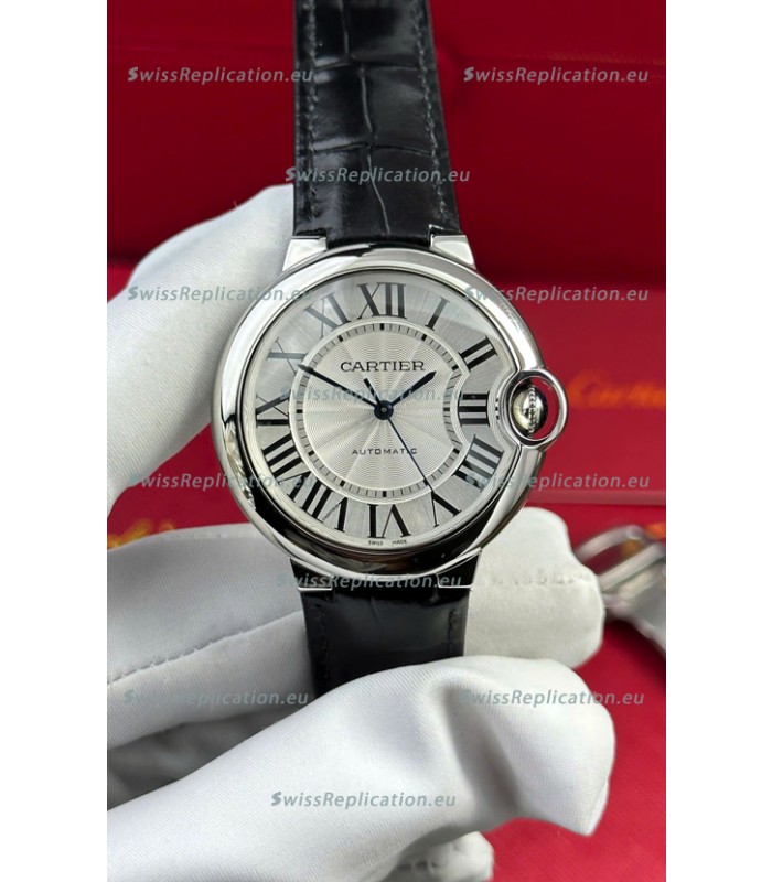 Ballon De Cartier Swiss Automatic 1:1 Mirror Quality 33MM in Black Leather Strap