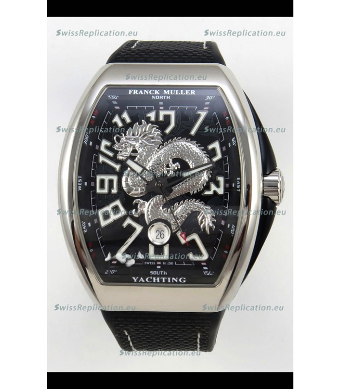 Franck Muller Vanguard Super Clone Yachting Dragon V45 Black Dial Stainless Steel Case Watch 