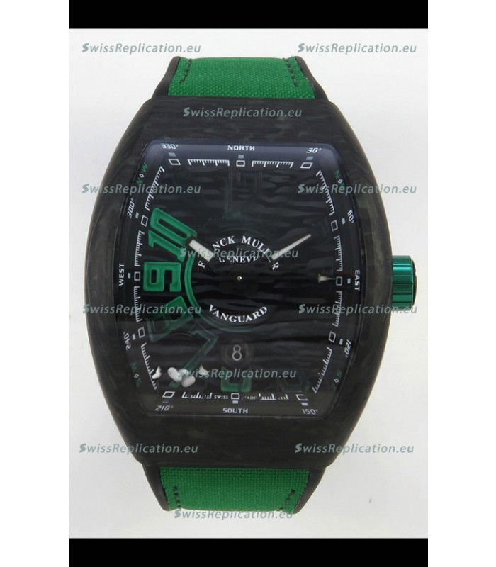 Franck Muller Super Clone Vanguard V45 Racing Carbon Watch in Nylon Strap