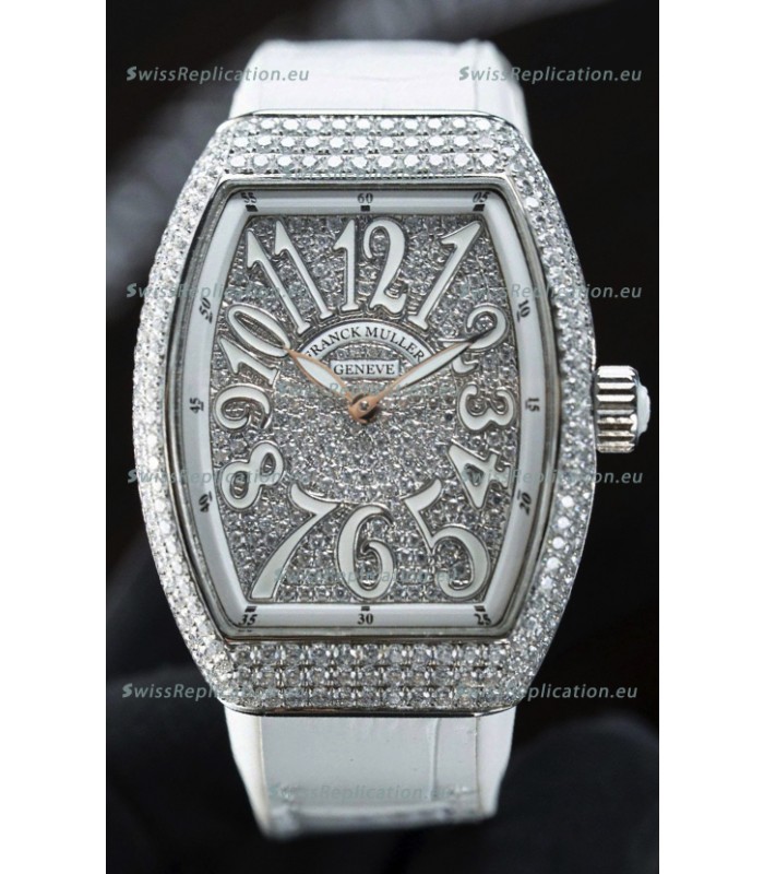 Franck Muller V32 Swiss Quartz Mossanite 1:1 Replica Watch 36MM