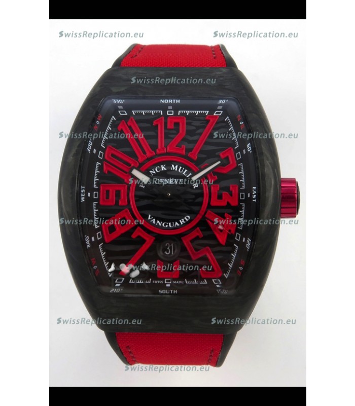 Franck Muller Super Clone Vanguard V45 Racing Carbon Watch in Nylon Strap