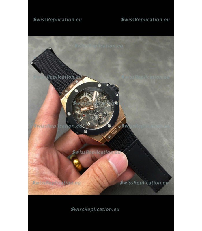 Hublot Big Bang Tourbillon Rose Gold Casing Ceramic Bezel Watch in 45MM 1:1 Mirror Replica