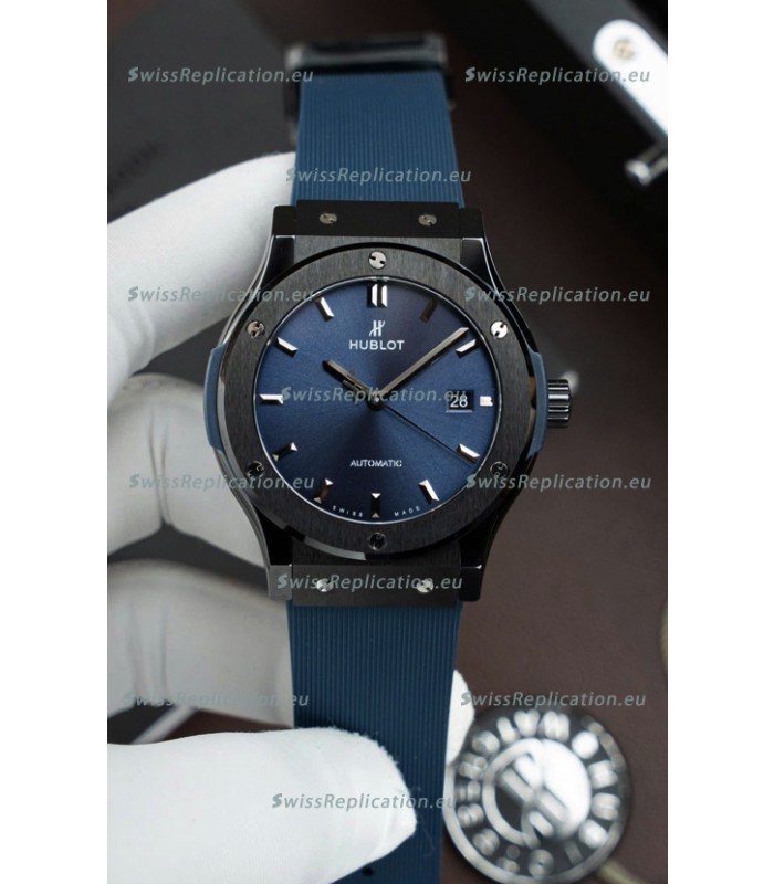 Hublot Classic Fusion Ceramic Casing Blue Dial Super Clone Swiss Replica 42MM