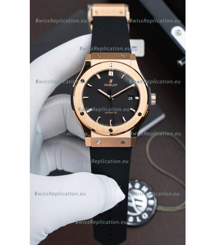 Hublot Super Clone Classic Fusion Titanium Rose Gold Black Dial 42MM Watch