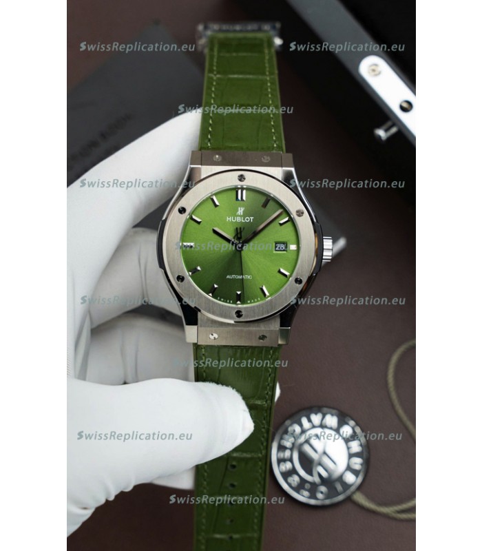 Hublot Super Clone Classic Fusion Titanium Green Dial 42MM Watch