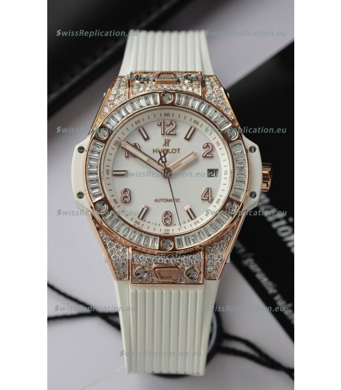 Hublot Big Bang One Click King White Dial Rose Gold Swiss Replica Watch 39MM