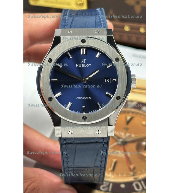 Hublot Super Clone Classic Fusion Titanium Blue Dial 42MM Watch