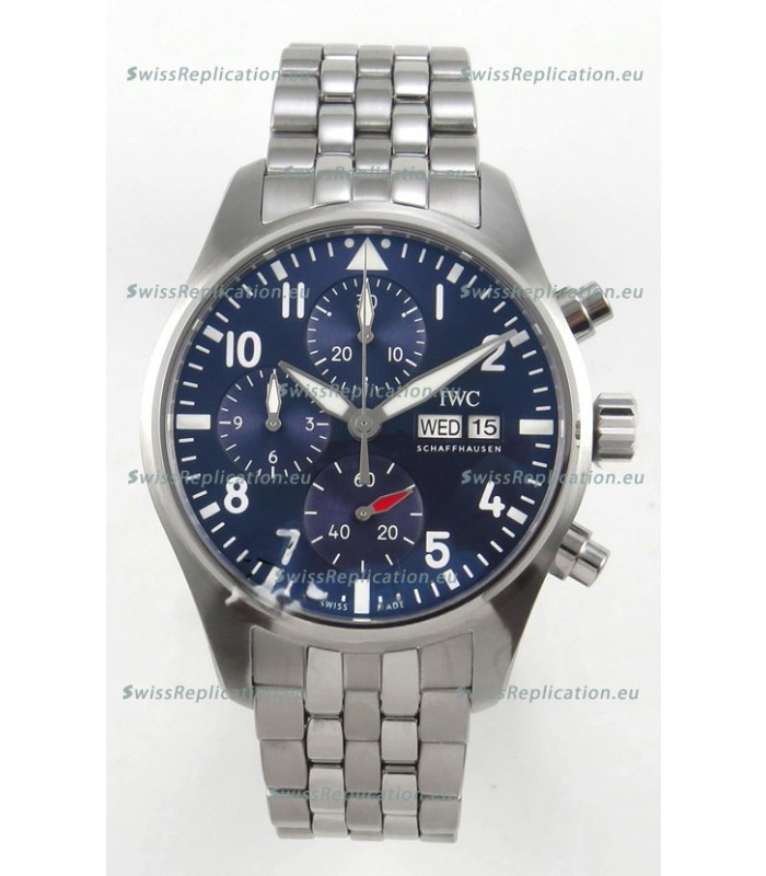 IWC Super Clone Pilot Chronograph Edition Blue Dial Swiss Replica Watch 