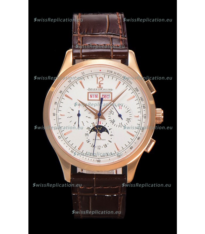 Jaeger LeCoultre Master Control Chronograph Calendar Rose Gold Swiss Replica Watch 