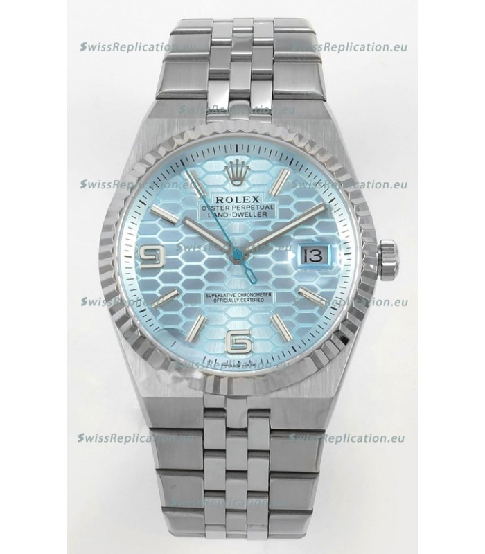 Rolex Land-Dweller 127336 Ice Blue Honeycomb 40MM Swiss Replica Watch 