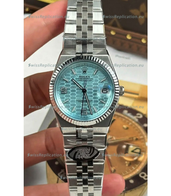 Rolex Land-Dweller 127236 Ice Blue Honeycomb 36MM Swiss Replica Watch 