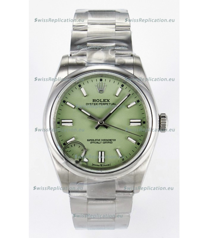Rolex Oyster Perpetual Super Clone REF#126000 36MM Pistachio Dial Swiss Replica