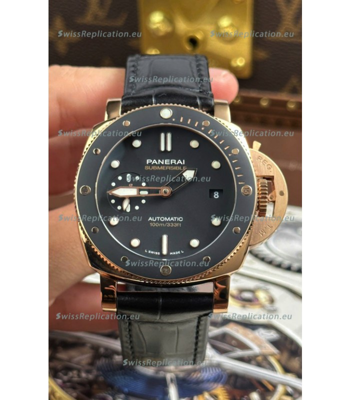 Panerai Super Clone Submersible PAM974 Rose Gold Watch 42MM
