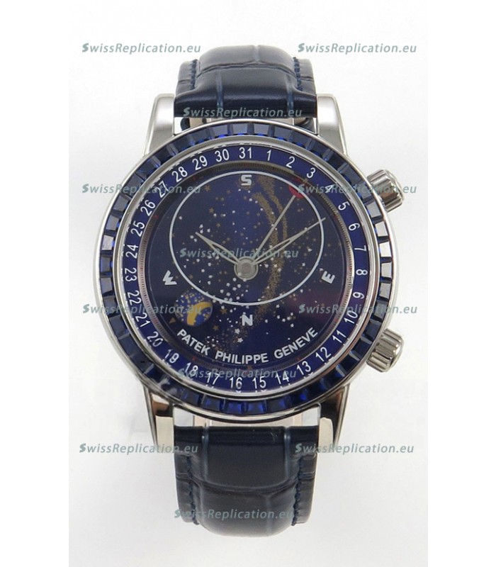 Patek Philippe Grand Complications 6102 Blue Dial Blue Diamonds Swiss Replica Watch 