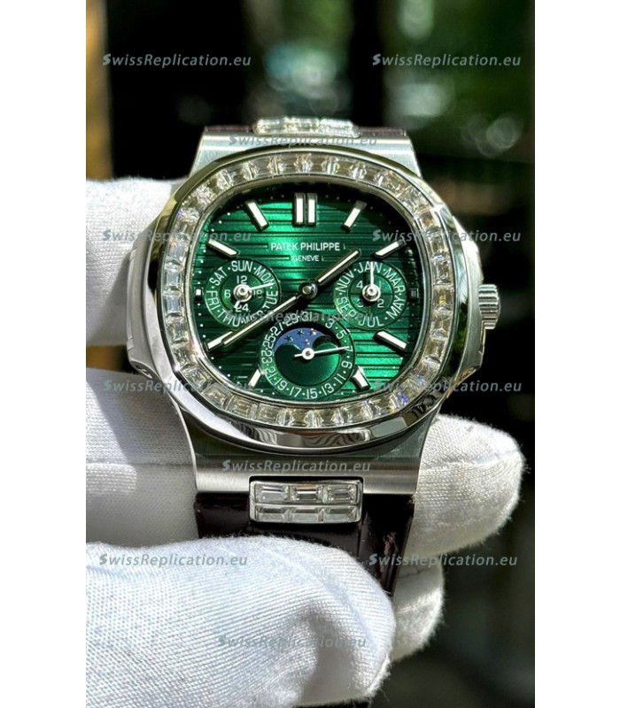 Patek Philippe Nautilus 5740 Perpetual Calendar Stainless Steel Green Dial Swiss Replica Watch