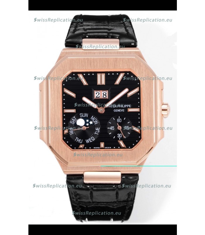 Patek Philippe Cubitus 5822 Rose Gold Casing Black Dial Swiss Replica Watch